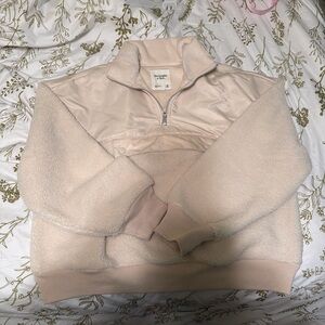 Abercrombie & Fitch Cream Fleece Jacket